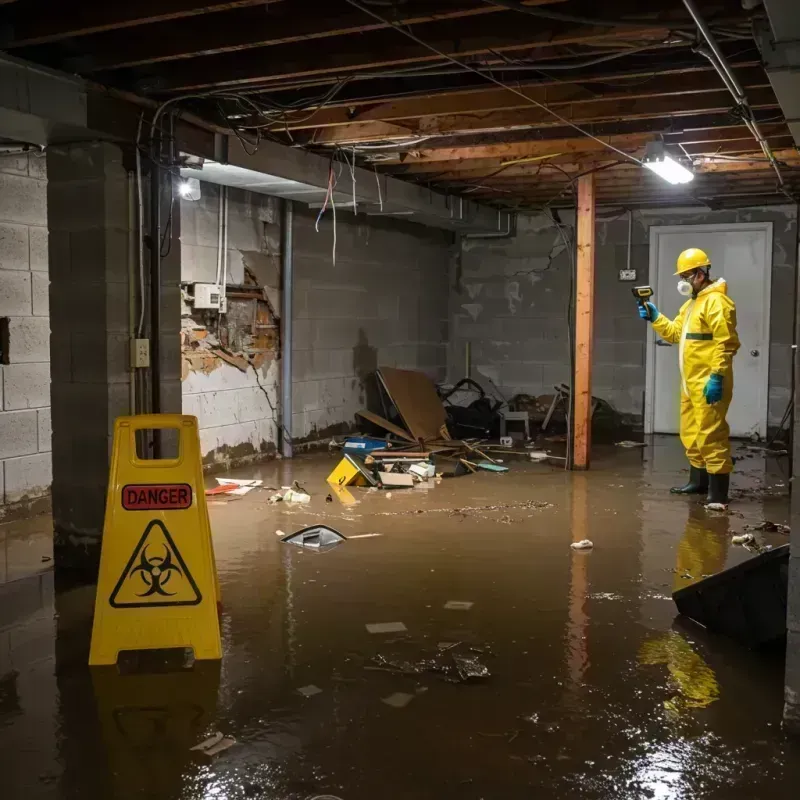 Flooded Basement Electrical Hazard in Houston, MO Property